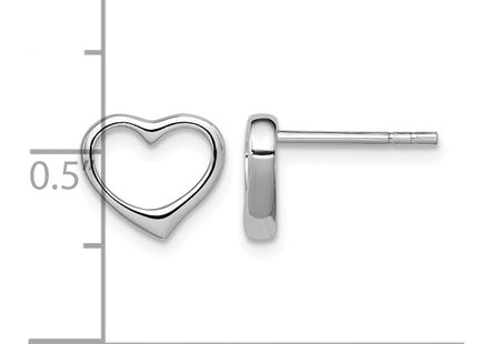 Sterling silver heart earrings, further view