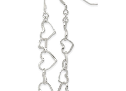 Sterling silver heart drop earrings