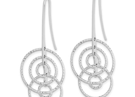Sterling silver circle drop earrings, alternate view