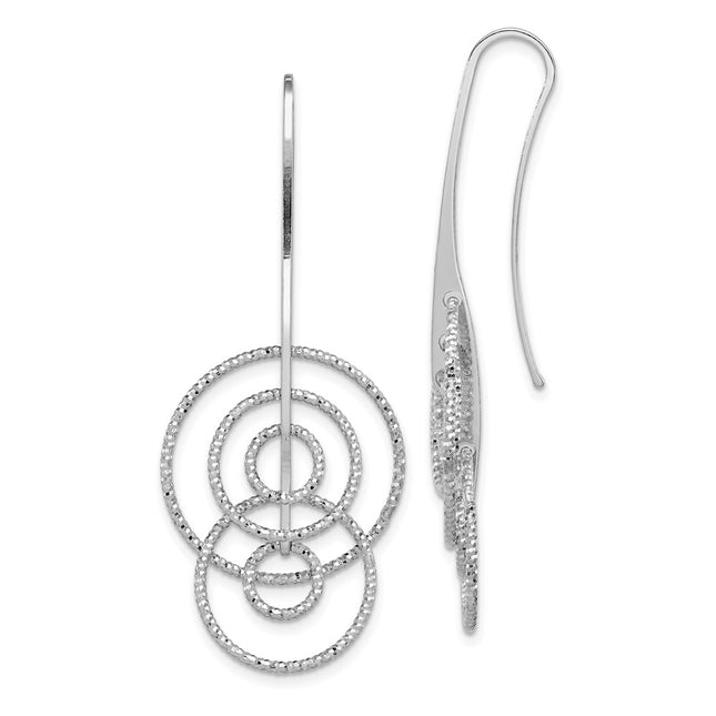 Sterling silver circle drop earrings