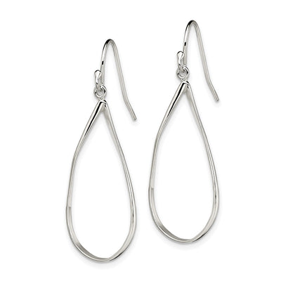 Sterling Silver Polished Teardrop Dangle Earrings, 41 x 15mm