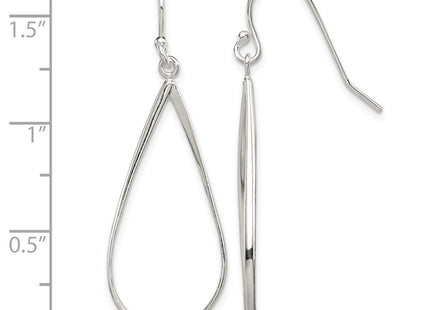 Sterling silver teardrop drop earrings, further view