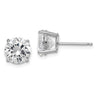 Sterling Silver Rhodium-plated Polished Round CZ Stud Earrings