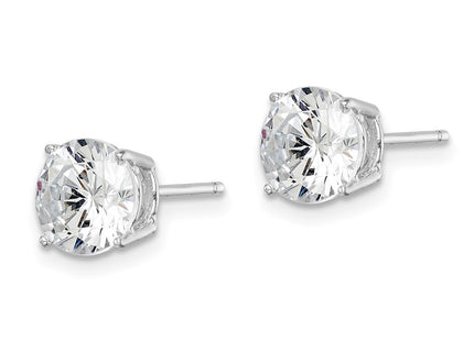 Sterling silver cubic zirconia stud earrings, alternate view