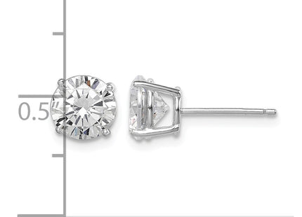 Sterling silver cubic zirconia stud earrings, further view