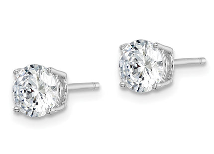 Sterling silver cubic zirconia stud earrings, alternate view