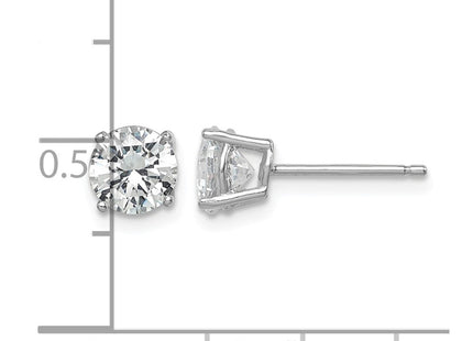 Sterling silver cubic zirconia stud earrings, further view