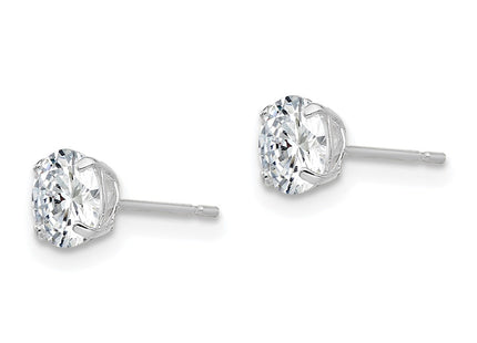 Sterling silver cubic zirconia stud earrings, alternate view