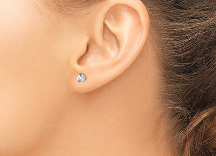 Sterling silver cubic zirconia stud earrings, another view