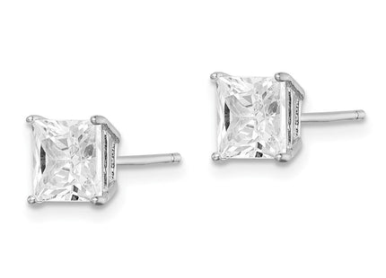 Sterling silver cubic zirconia stud earrings, alternate view