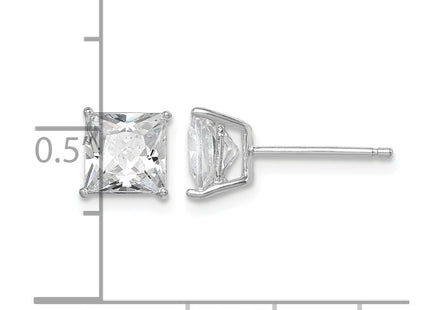 Sterling silver cubic zirconia stud earrings, further view