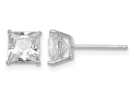 Sterling silver cubic zirconia stud earrings