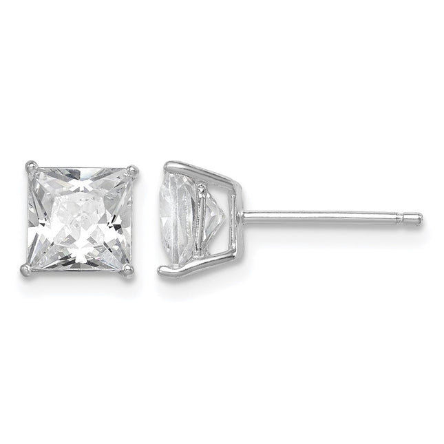 Sterling silver cubic zirconia stud earrings