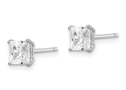Sterling silver cubic zirconia stud earrings, alternate view