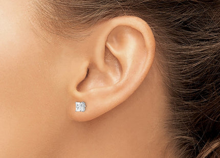 Sterling silver cubic zirconia stud earrings, another view
