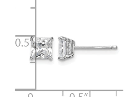Sterling silver cubic zirconia stud earrings, further view