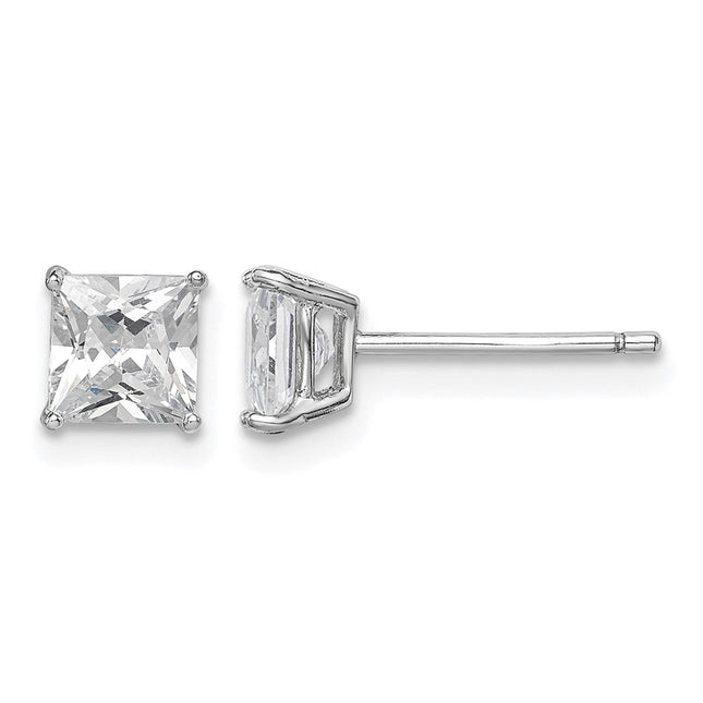 Sterling silver cubic zirconia stud earrings