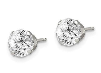 Sterling silver cubic zirconia stud earrings, alternate view
