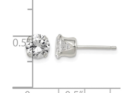 Sterling silver cubic zirconia stud earrings, further view