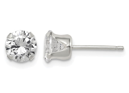 Sterling silver cubic zirconia stud earrings