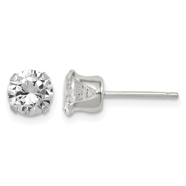 Sterling silver cubic zirconia stud earrings