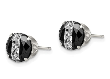 Sterling silver cubic zirconia stud earrings, alternate view