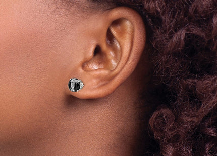 Sterling silver cubic zirconia stud earrings, another view