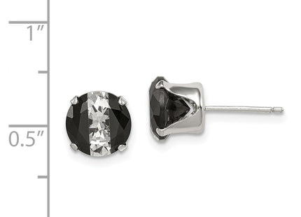 Sterling silver cubic zirconia stud earrings, further view