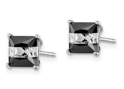 Sterling silver cubic zirconia stud earrings, alternate view