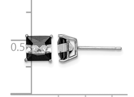 Sterling silver cubic zirconia stud earrings, further view
