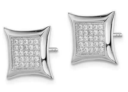 Sterling silver cubic zirconia earrings, alternate view