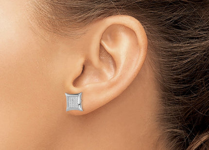 Sterling silver cubic zirconia earrings, another view