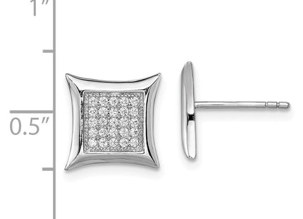 Sterling silver cubic zirconia earrings, further view