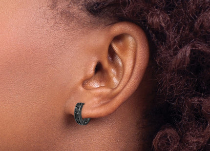 Sterling silver cubic zirconia hoop earrings, another view