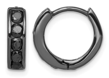 Sterling silver cubic zirconia hoop earrings