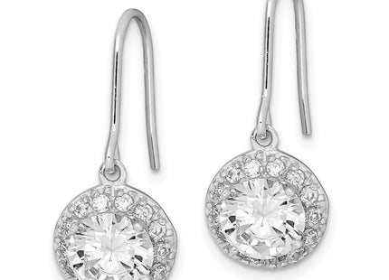 Sterling silver cubic zirconia drop earrings, alternate view