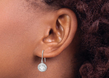 Sterling silver cubic zirconia drop earrings, another view
