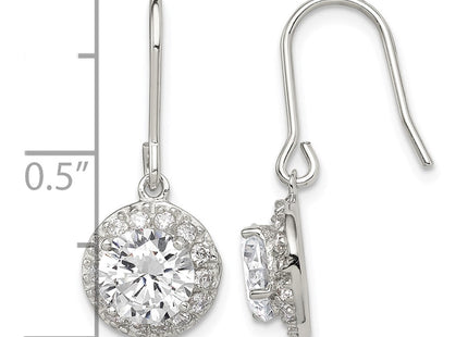 Sterling silver cubic zirconia drop earrings, further view