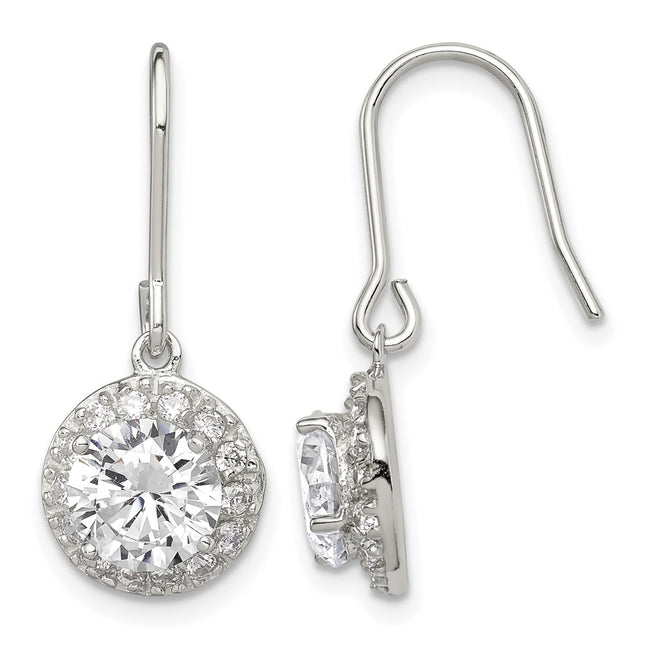 Sterling silver cubic zirconia drop earrings