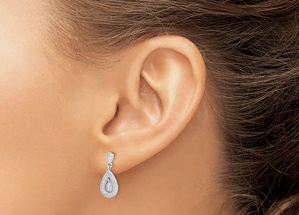 Sterling silver cubic zirconia drop earrings, another view