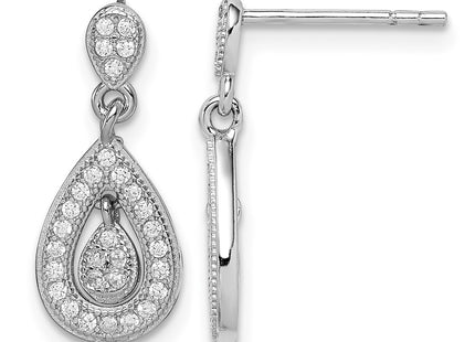 Sterling silver cubic zirconia drop earrings