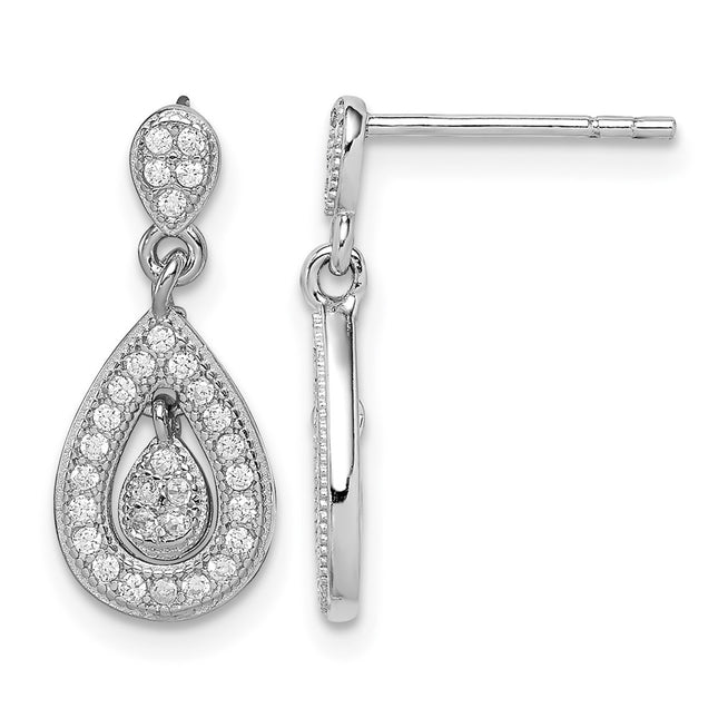 Sterling silver cubic zirconia drop earrings
