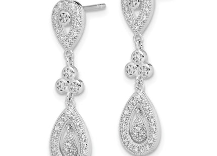 Sterling silver cubic zirconia drop earrings, alternate view
