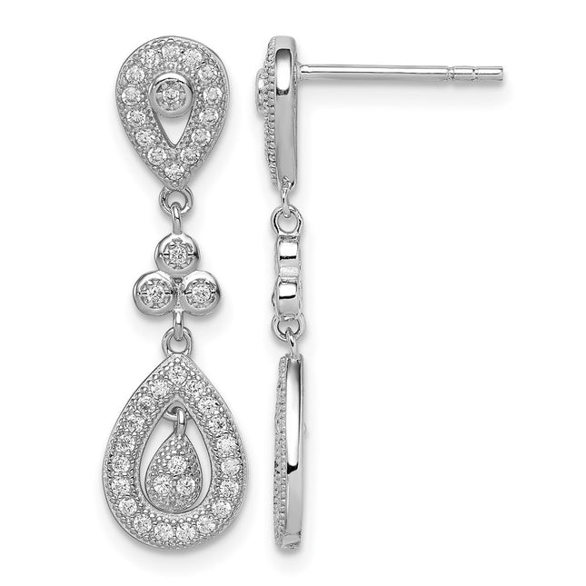Sterling silver cubic zirconia drop earrings