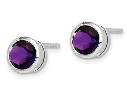 Sterling silver amethyst earrings, alternate view