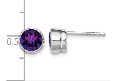 Sterling silver amethyst earrings, further view