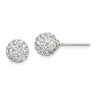 Sterling Silver Rhodium-plated Post White Czech Crystal Earrings