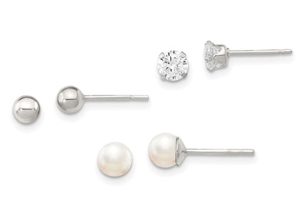 Sterling Silver Earrings Style QE9577SET - Classique Jewelry Inc.