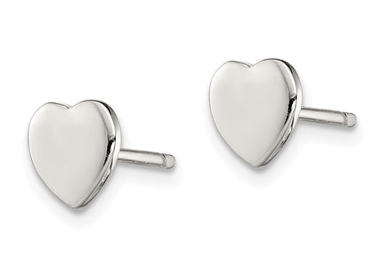 Sterling silver heart earrings, alternate view