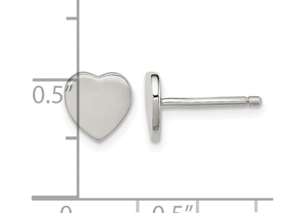 Sterling silver heart earrings, further view